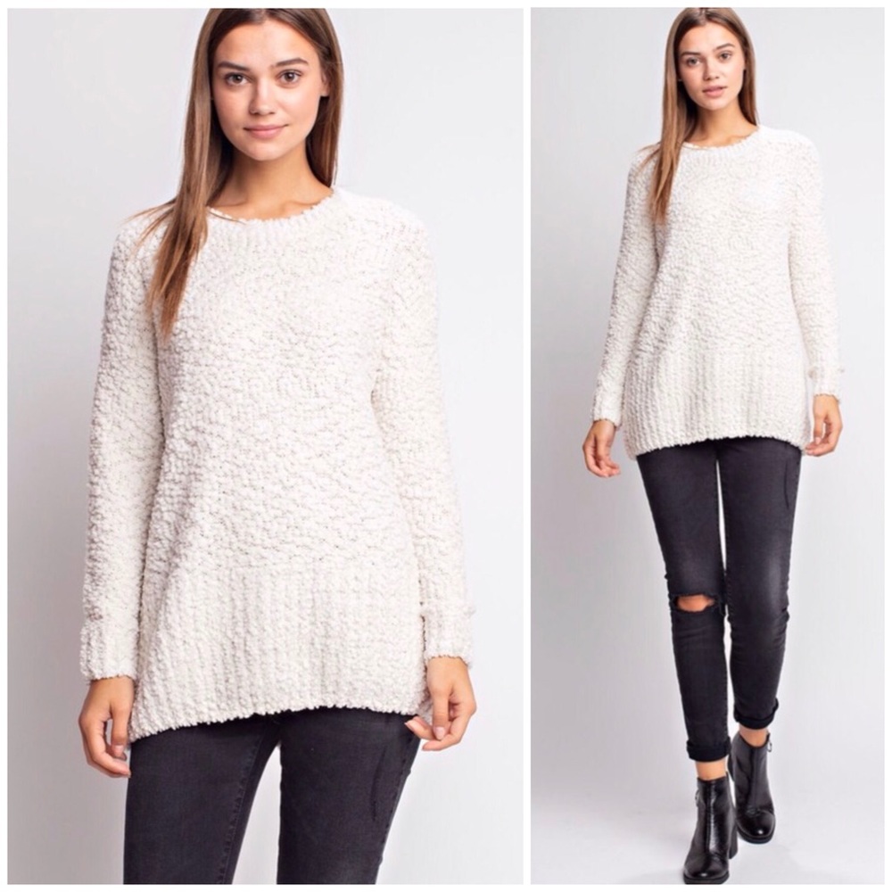 ❄️IVORY POPCORN SWEATER PULLOVER